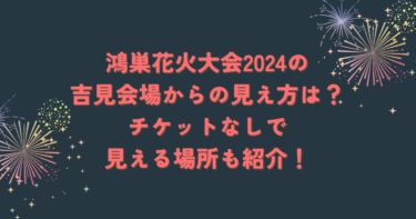 鴻巣花火大会2024の吉見会場からの見え方は？チケットなしで見える場所も紹介！